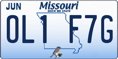 MO license plate OL1F7G