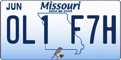 MO license plate OL1F7H