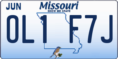 MO license plate OL1F7J