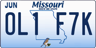 MO license plate OL1F7K