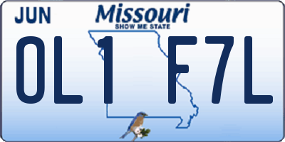 MO license plate OL1F7L