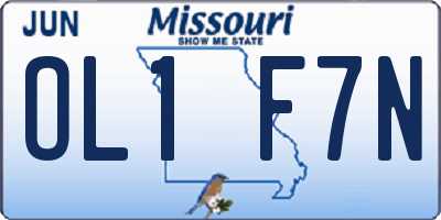MO license plate OL1F7N