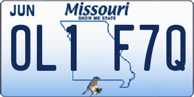 MO license plate OL1F7Q