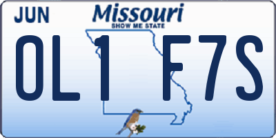 MO license plate OL1F7S