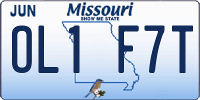 MO license plate OL1F7T