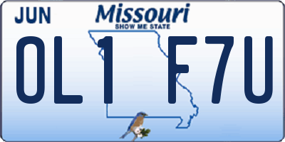 MO license plate OL1F7U