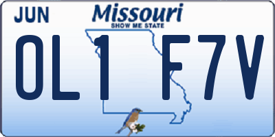 MO license plate OL1F7V