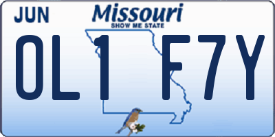 MO license plate OL1F7Y