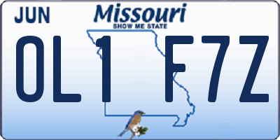 MO license plate OL1F7Z