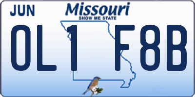 MO license plate OL1F8B