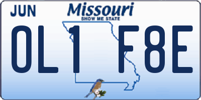 MO license plate OL1F8E