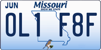 MO license plate OL1F8F