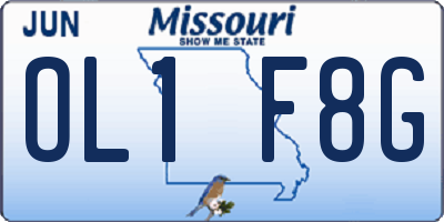 MO license plate OL1F8G