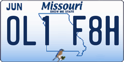 MO license plate OL1F8H