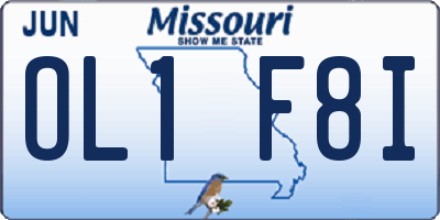 MO license plate OL1F8I