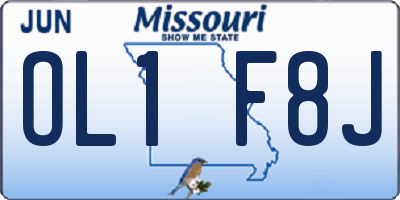 MO license plate OL1F8J