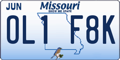 MO license plate OL1F8K