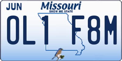 MO license plate OL1F8M