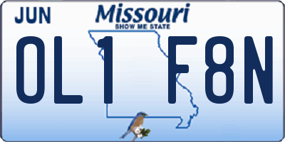 MO license plate OL1F8N