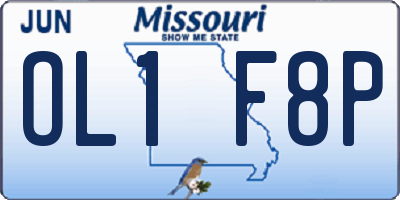 MO license plate OL1F8P