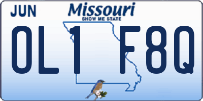 MO license plate OL1F8Q