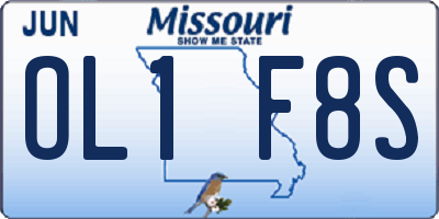 MO license plate OL1F8S