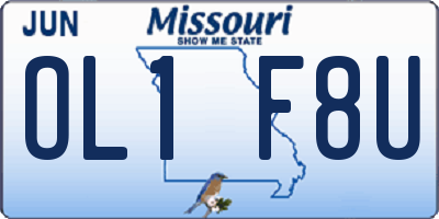MO license plate OL1F8U