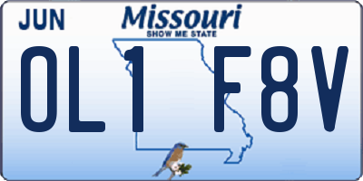 MO license plate OL1F8V