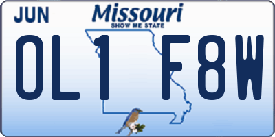 MO license plate OL1F8W