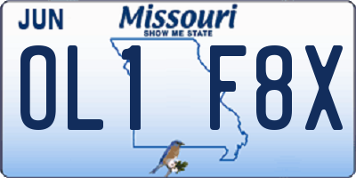 MO license plate OL1F8X