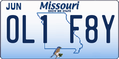 MO license plate OL1F8Y