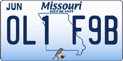 MO license plate OL1F9B