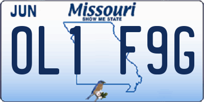 MO license plate OL1F9G