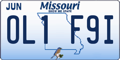 MO license plate OL1F9I