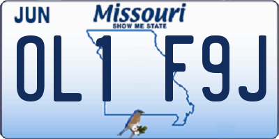 MO license plate OL1F9J