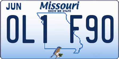 MO license plate OL1F9O