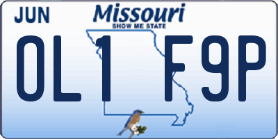 MO license plate OL1F9P