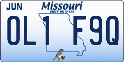 MO license plate OL1F9Q