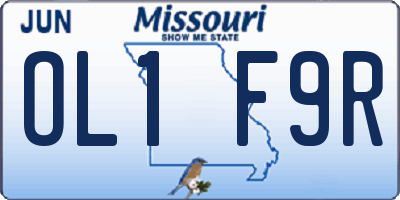 MO license plate OL1F9R