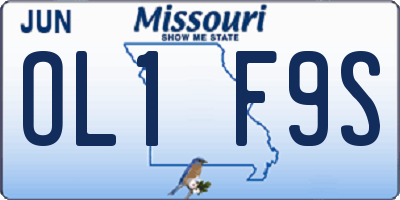 MO license plate OL1F9S