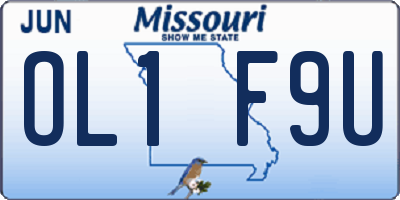MO license plate OL1F9U