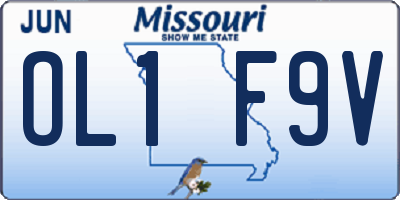 MO license plate OL1F9V
