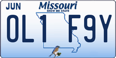MO license plate OL1F9Y