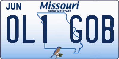 MO license plate OL1G0B