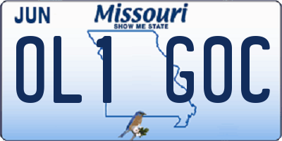 MO license plate OL1G0C