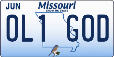 MO license plate OL1G0D