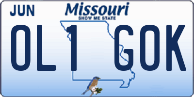 MO license plate OL1G0K