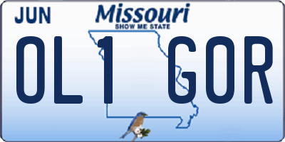 MO license plate OL1G0R