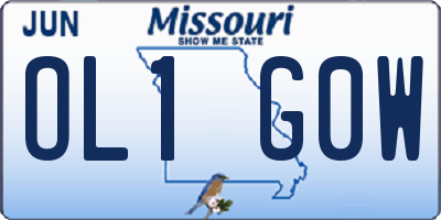 MO license plate OL1G0W