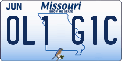 MO license plate OL1G1C